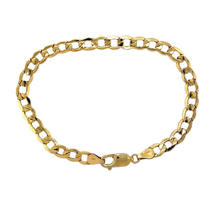 9ct Gold 7" Hollow Curb Bracelet