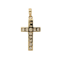 Load image into Gallery viewer, Preowned 9ct Yellow Gold &amp; Cubic Zirconia Set Cross Pendant with the weight 3 grams
