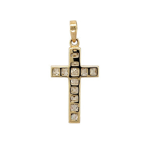 Preowned 9ct Yellow Gold & Cubic Zirconia Set Cross Pendant with the weight 3 grams