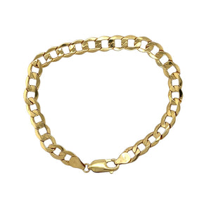 9ct Gold 7.25" Hollow Curb Bracelet