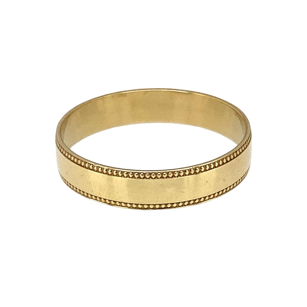 9ct Gold Millgrain 4mm Wedding Band Ring