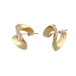 Preowned 9ct Yellow Gold Swirl Creole Earrings with the weight 2.30 grams