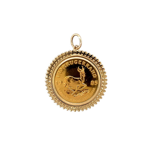 9ct Gold 1/10 Krugerrand Mount with 22ct 1/10 Krugerrand Coin
