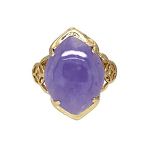 Load image into Gallery viewer, 14ct Gold &amp; Purple Jade Set Ring
