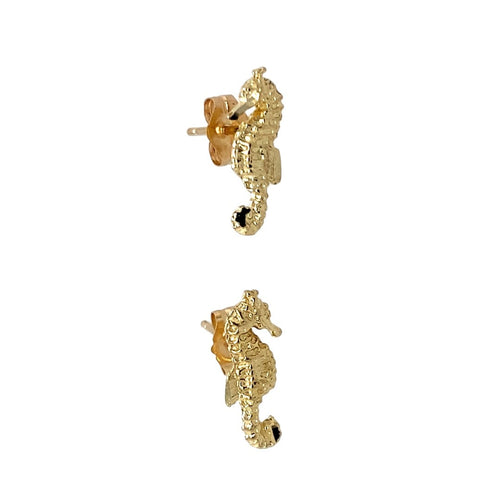 14ct Gold Seahorse Stud Earrings