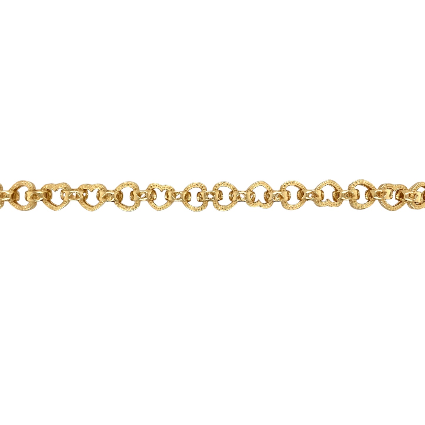 New 9ct Gold 6" Heart Link Bracelet