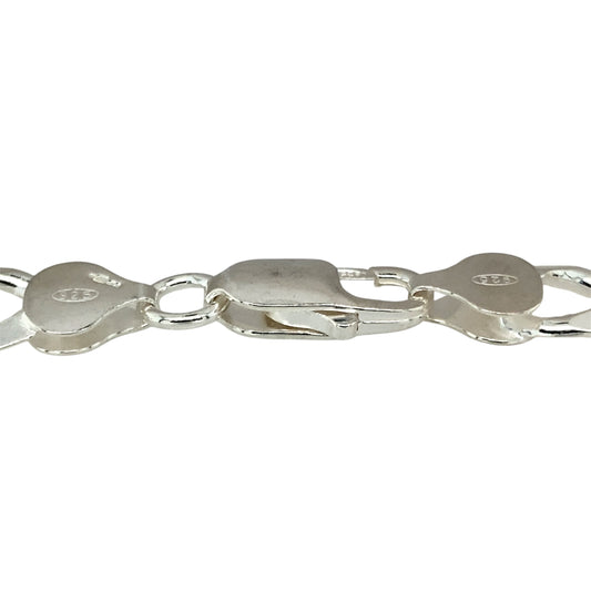 New 925 Solid Silver 8.5" Curb Bracelet with the weight 18.20 grams and link width 9mm
