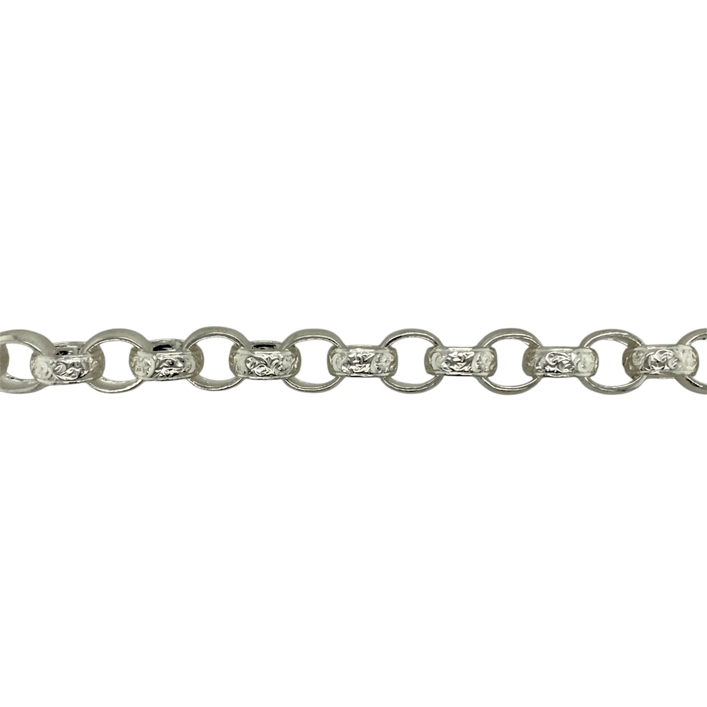 New 925 Solid Silver 9.5" Patterned Belcher Bracelet