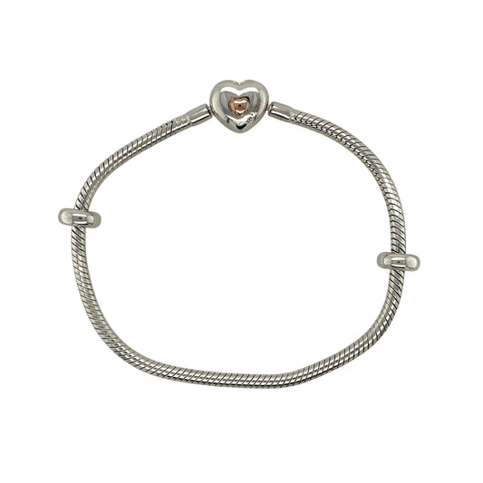 925 Silver Clogau Heart 7.5" Charm Bracelet