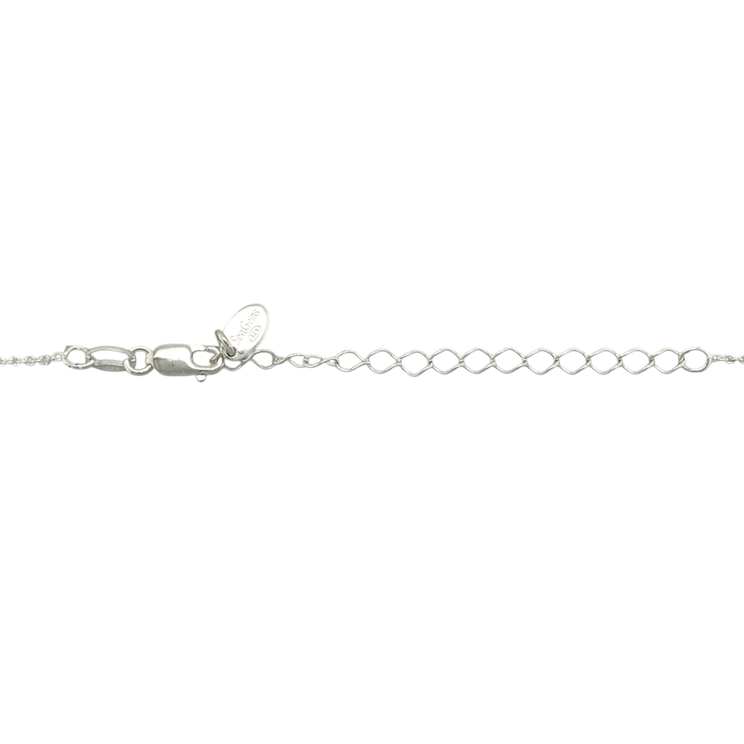 925 Silver & Ruby Set Flower July Birthstone 16" - 18" Necklace