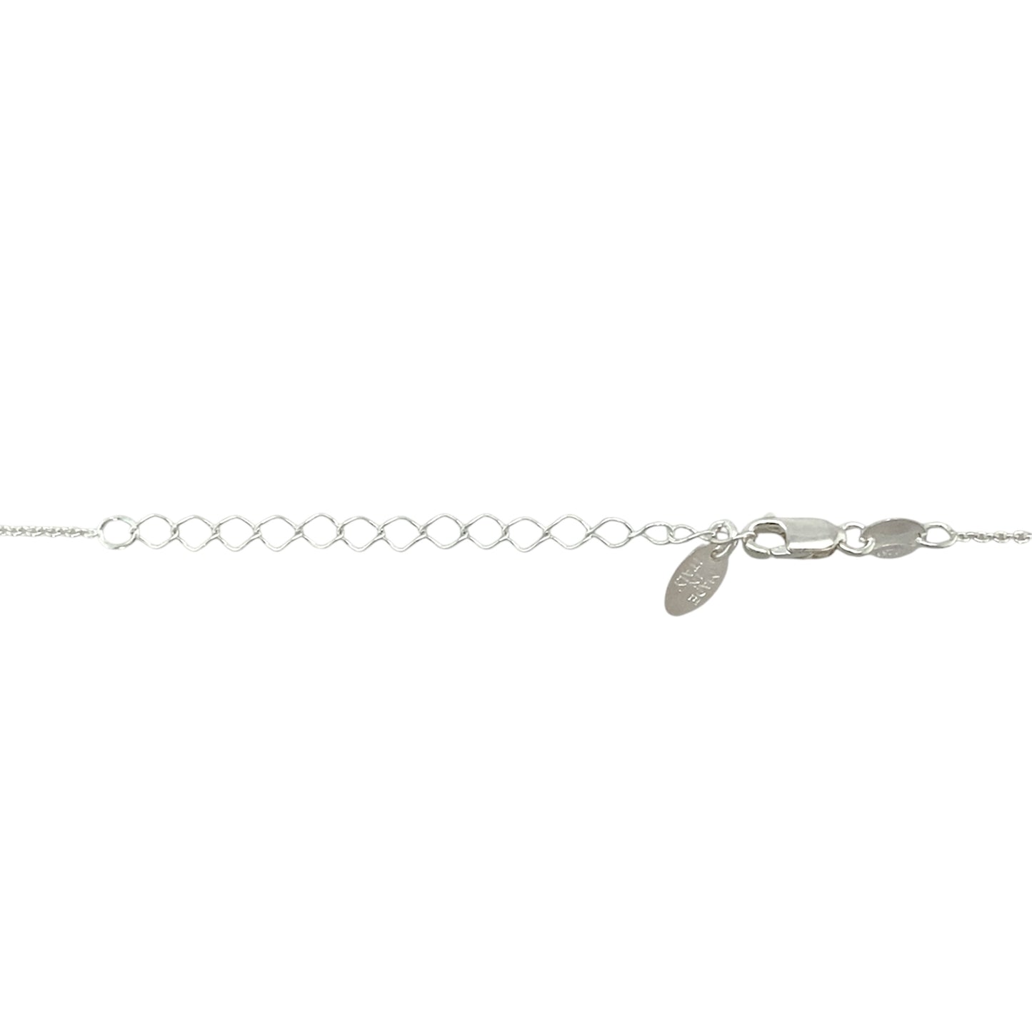 925 Silver & Peridot Set Flower August Birthstone 16" - 18" Necklace