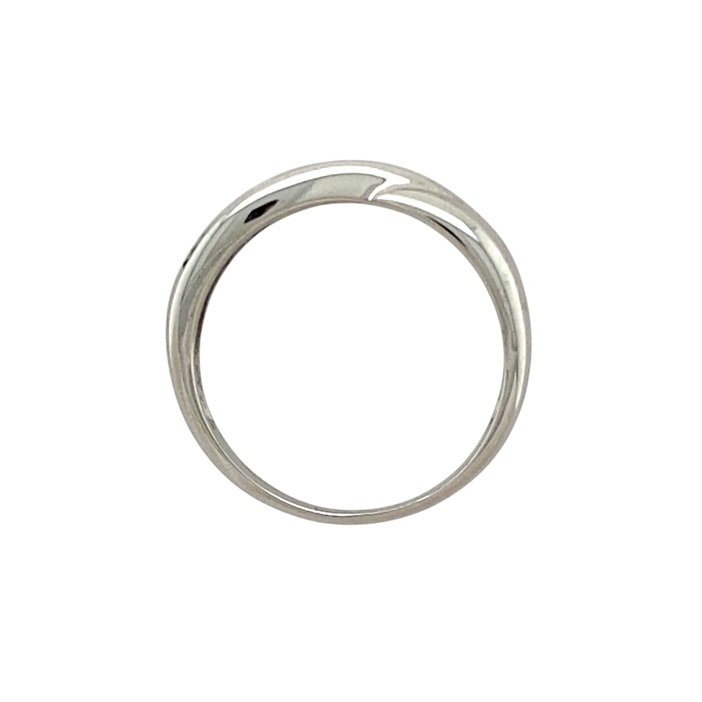 9ct White Gold & Diamond Set Crossover Band Ring