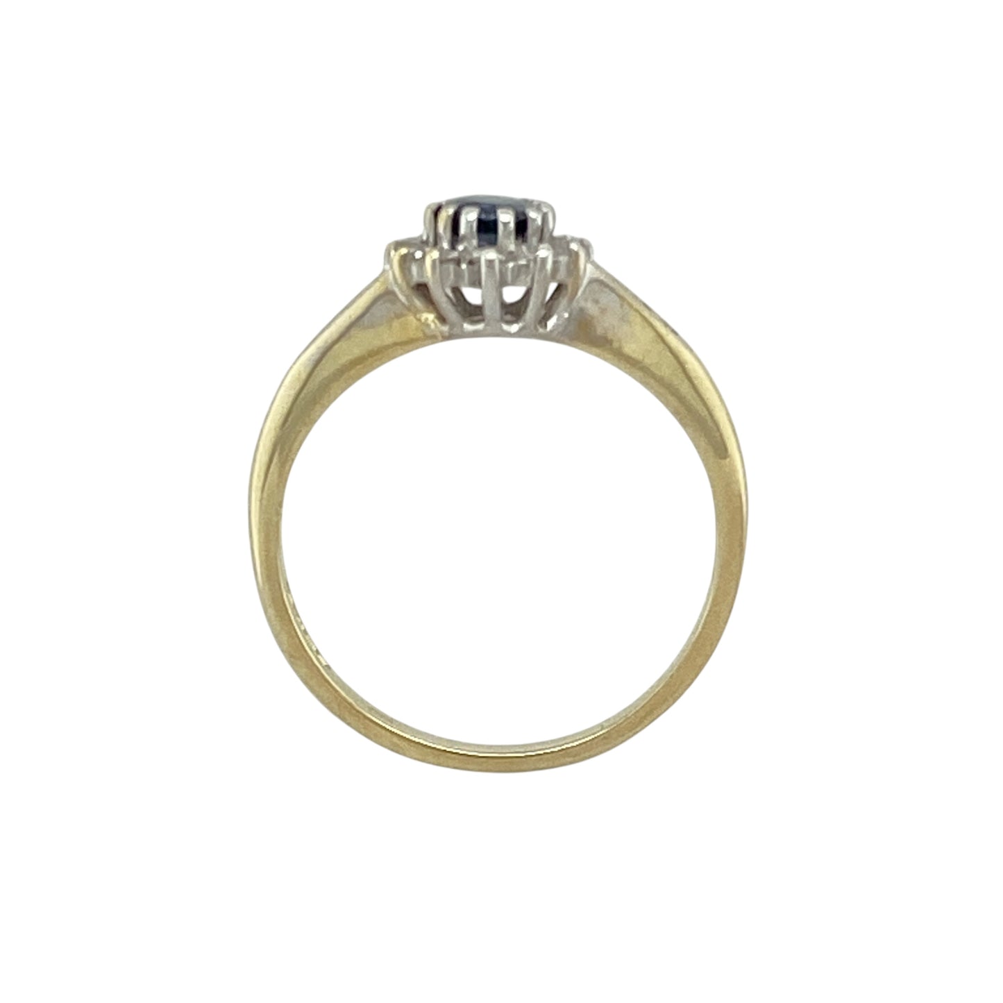9ct Gold Diamond & Sapphire Set Cluster Ring