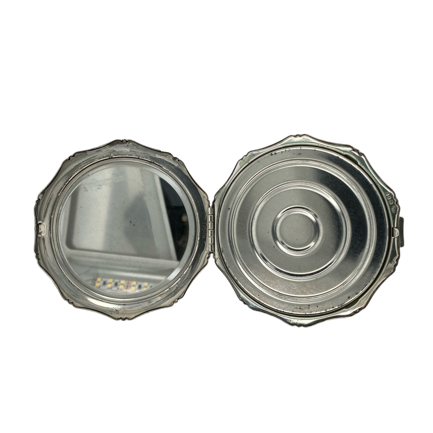 925 Silver Patterned Compact Mirror