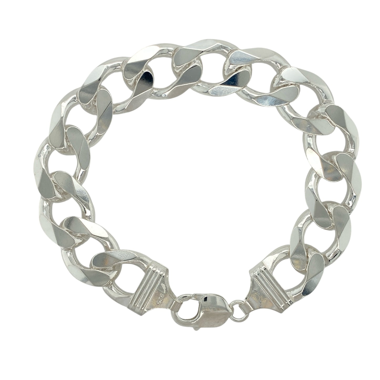 New 925 Silver 9.5" Curb Bracelet