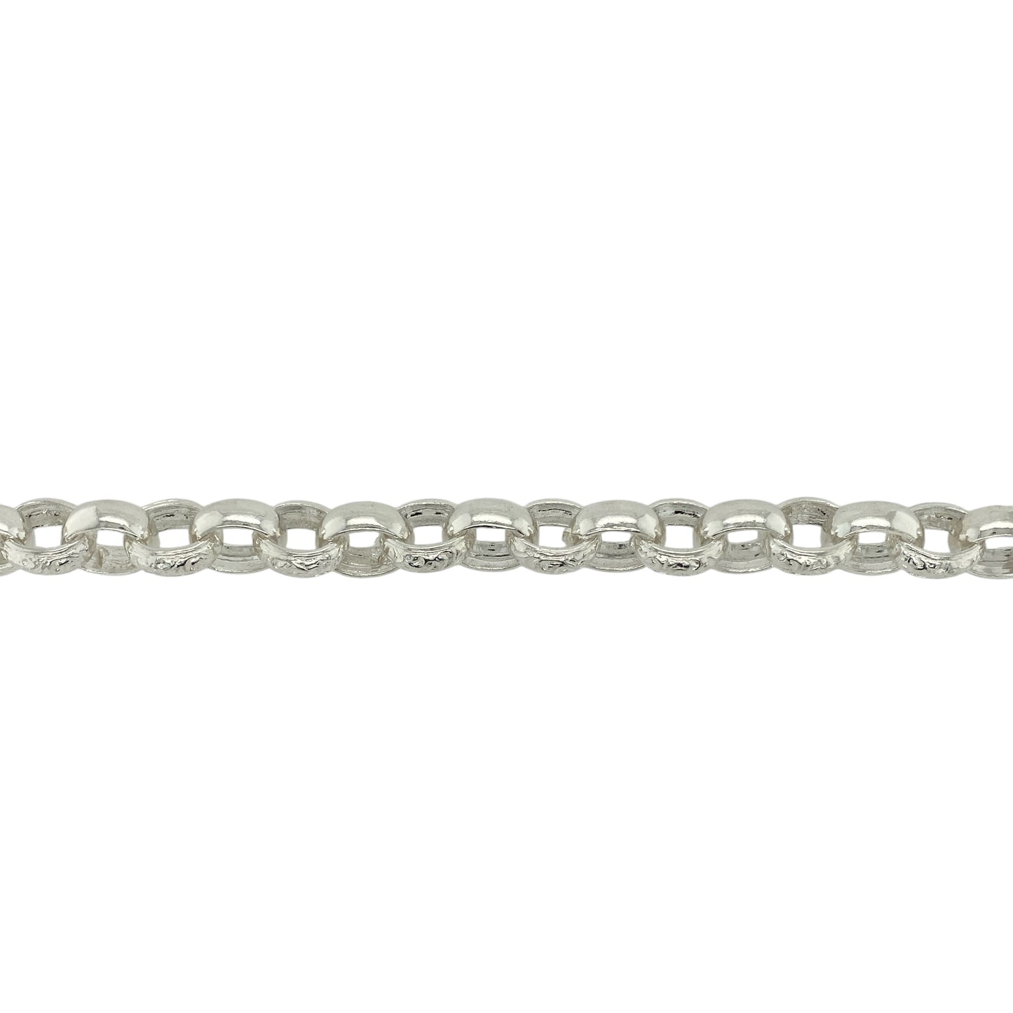 New 925 Silver 24" Patterned Engraved Belcher Chain