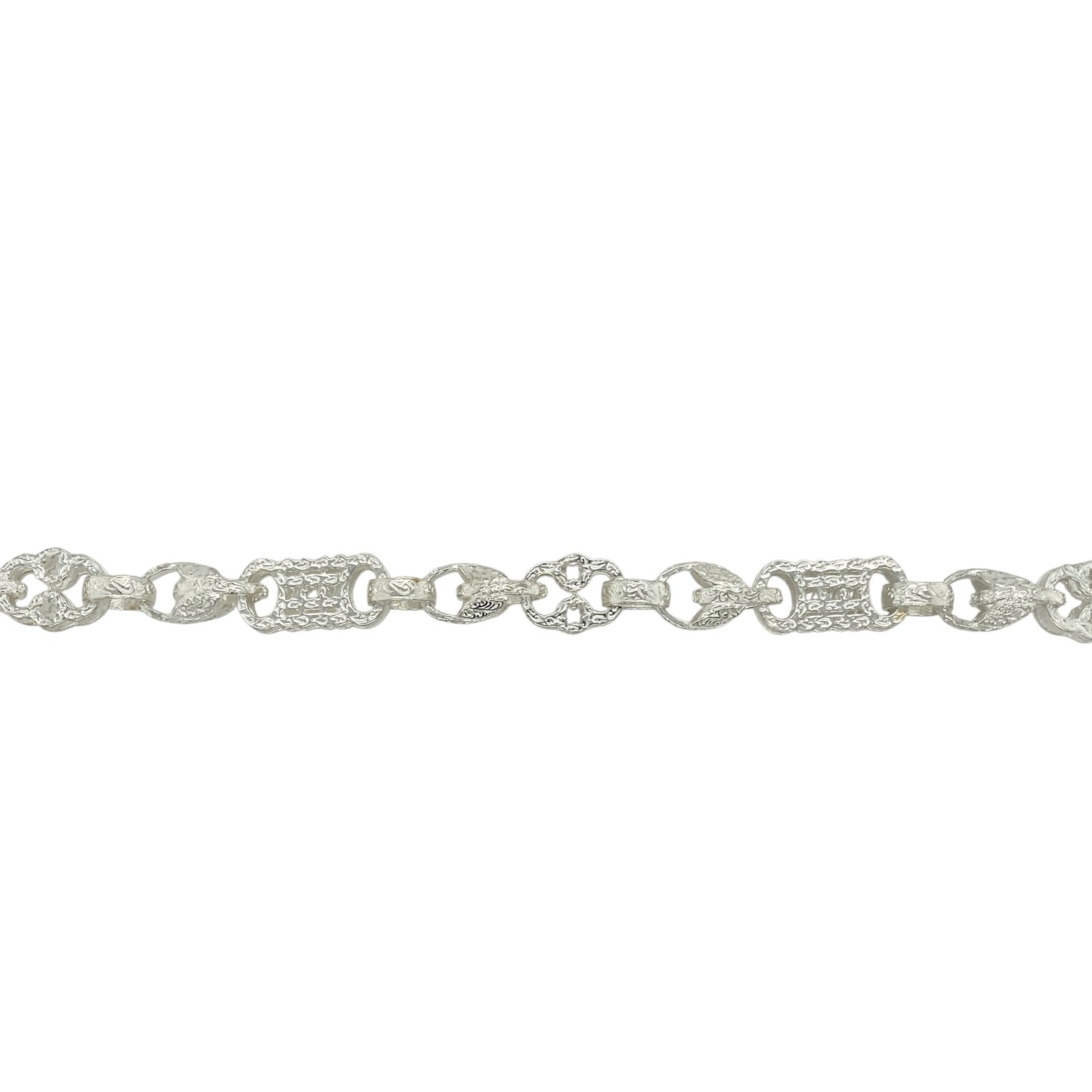 New 925 Silver 24" Patterned Star and Bar Chain