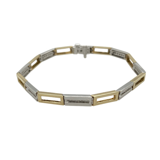 9ct Gold & Diamond Set 7.25" Bracelet