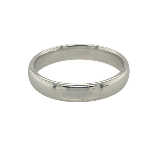 9ct White Gold 4mm Wedding Band Ring