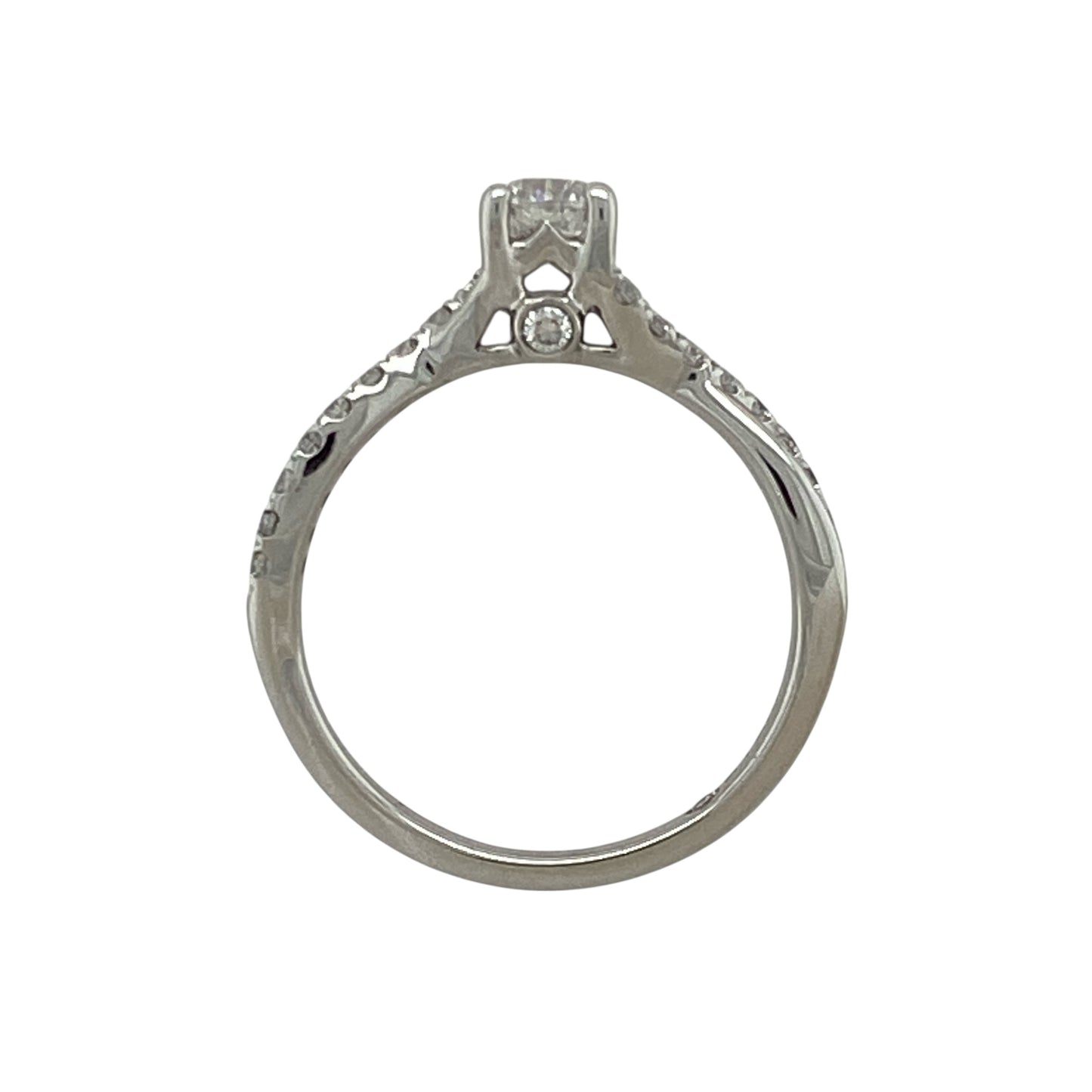 18ct White Gold & Diamond Set Solitaire Ring
