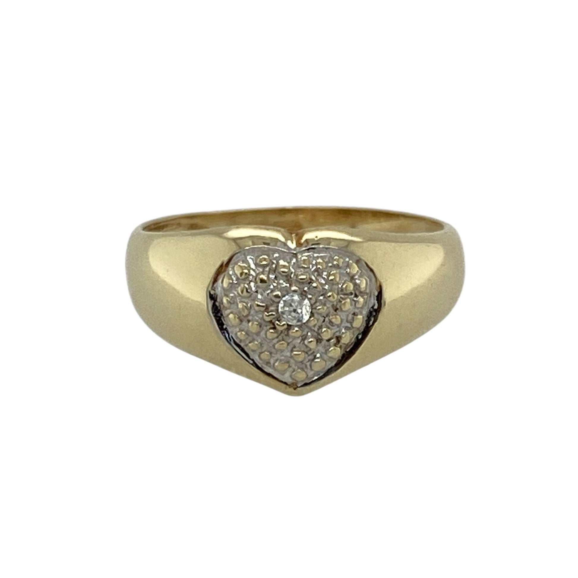 9ct Gold & Cubic Zirconia Set Heart Ring