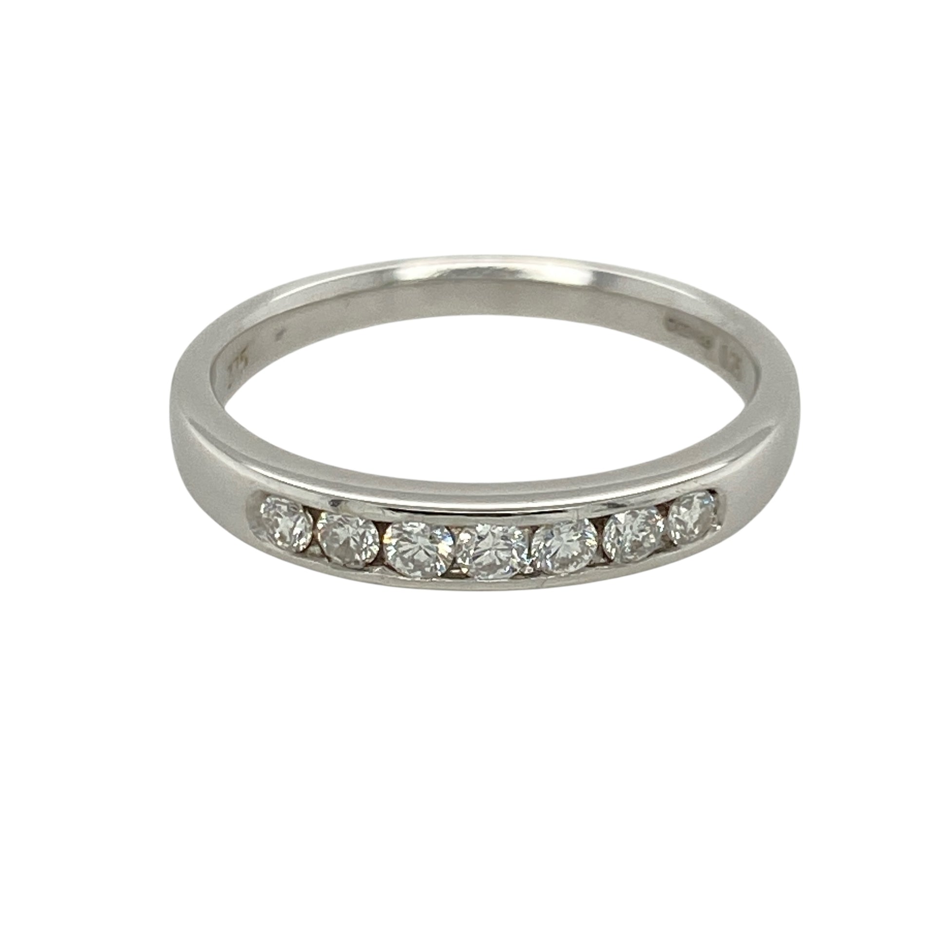 9ct White Gold & Diamond Set Band Ring