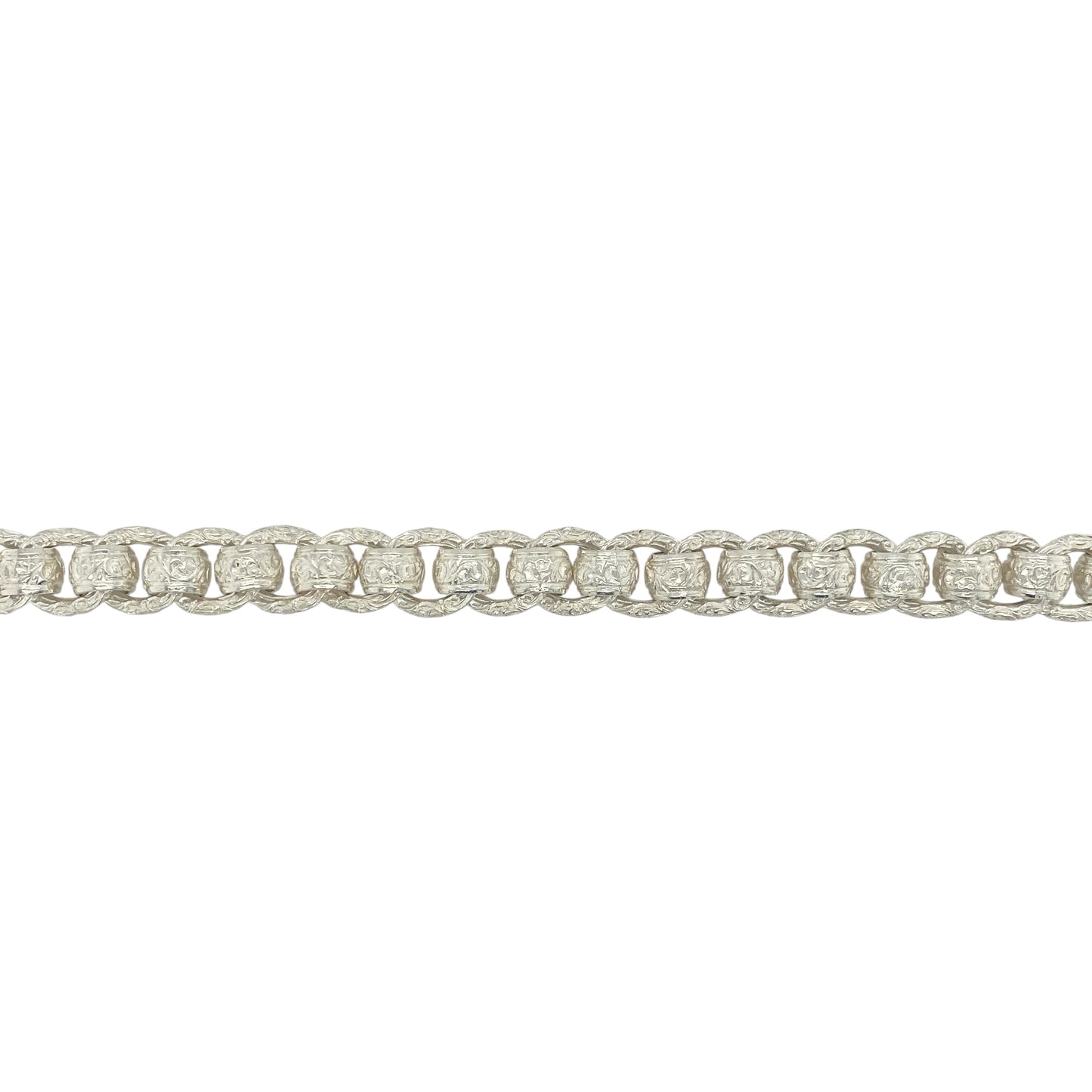 New 925 Solid Silver 26" Patterned Rollerball Chain