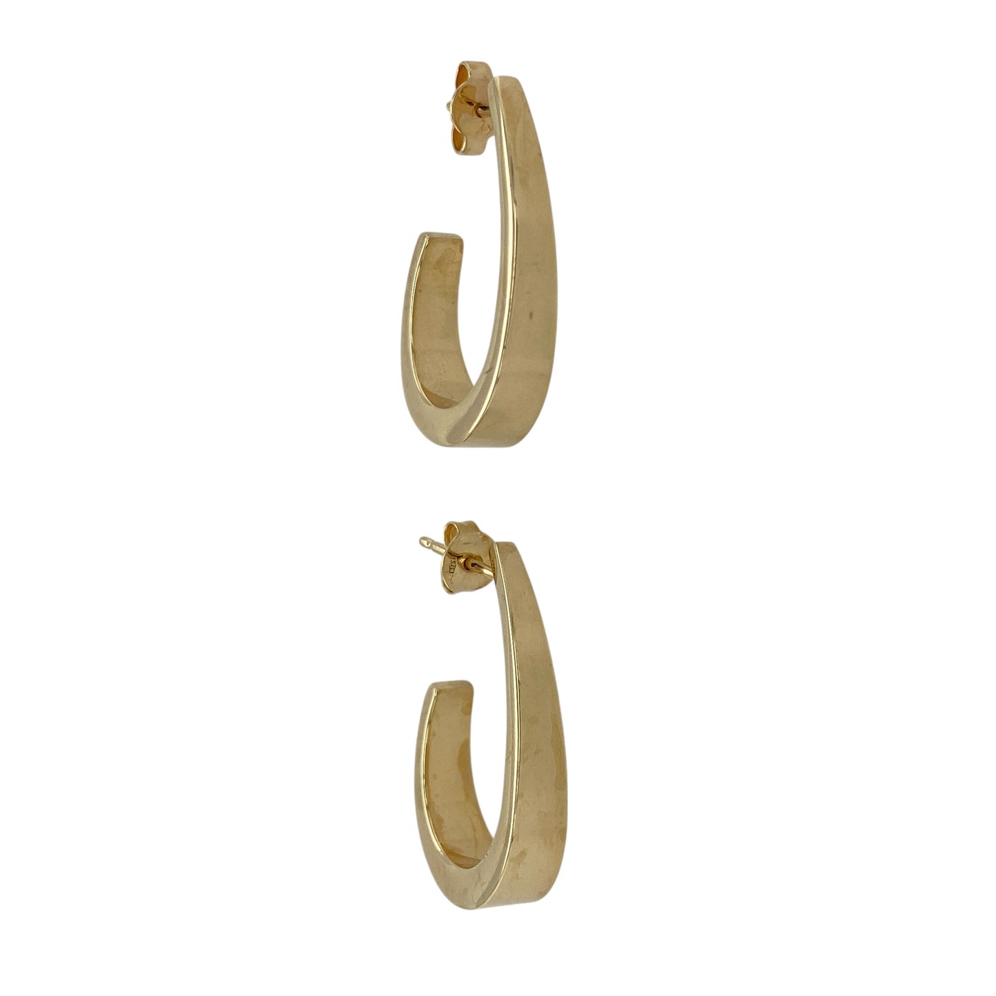 9ct Gold Polished Hoop Stud Earrings