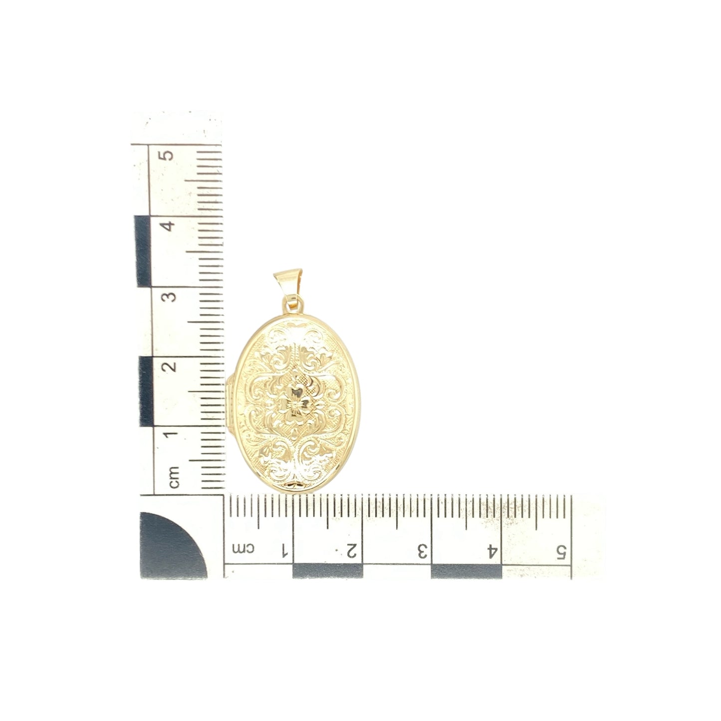 9ct Gold Patterned Oval Locket