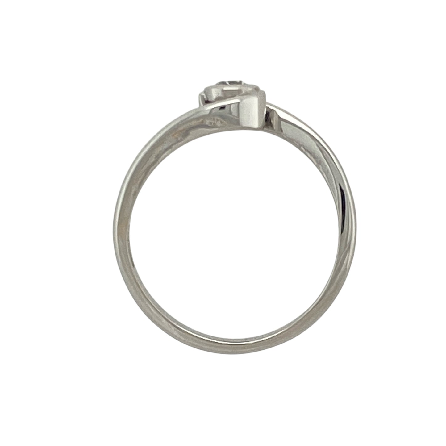 18ct White Gold & Diamond Set Twist Solitaire Ring
