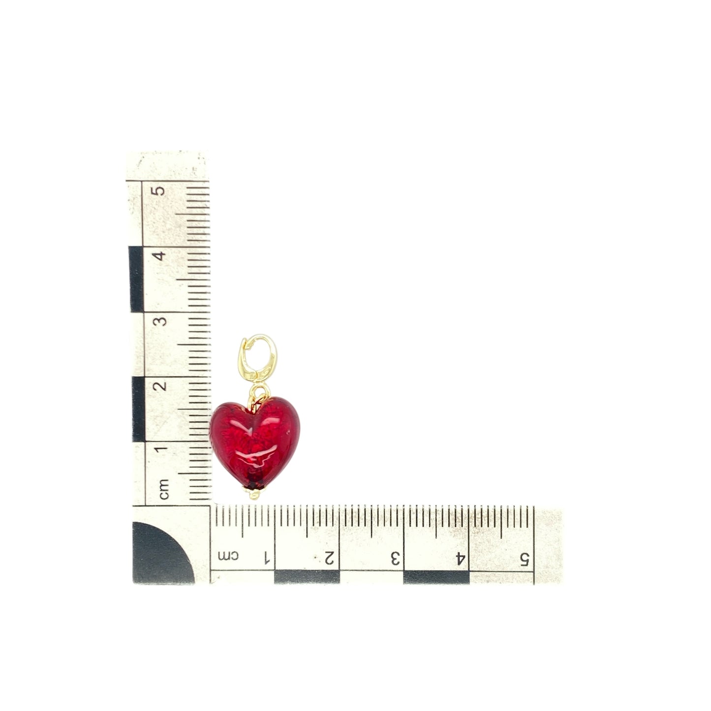 9ct Gold & Red Stone Heart Pendant/Charm