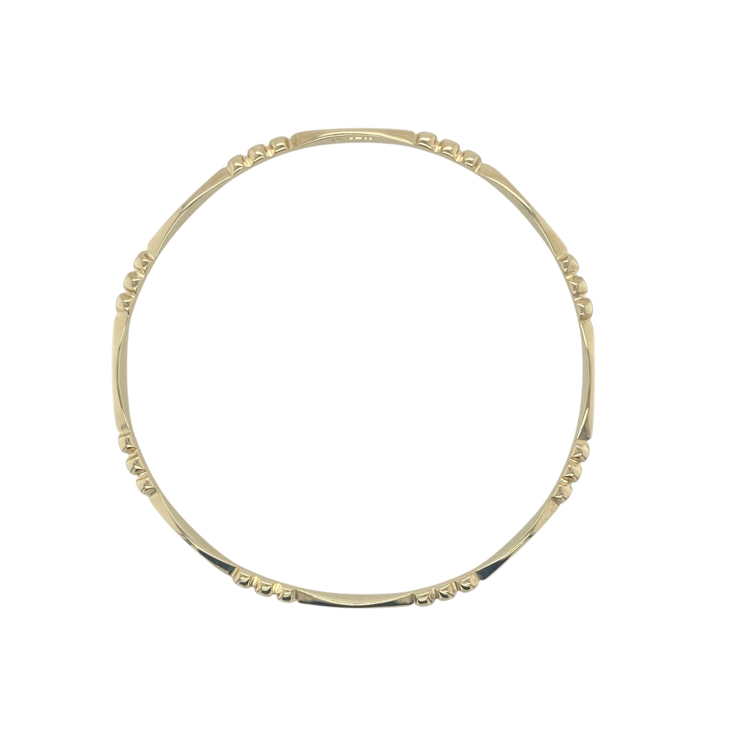 9ct Gold Ball & Bar Solid Bangle