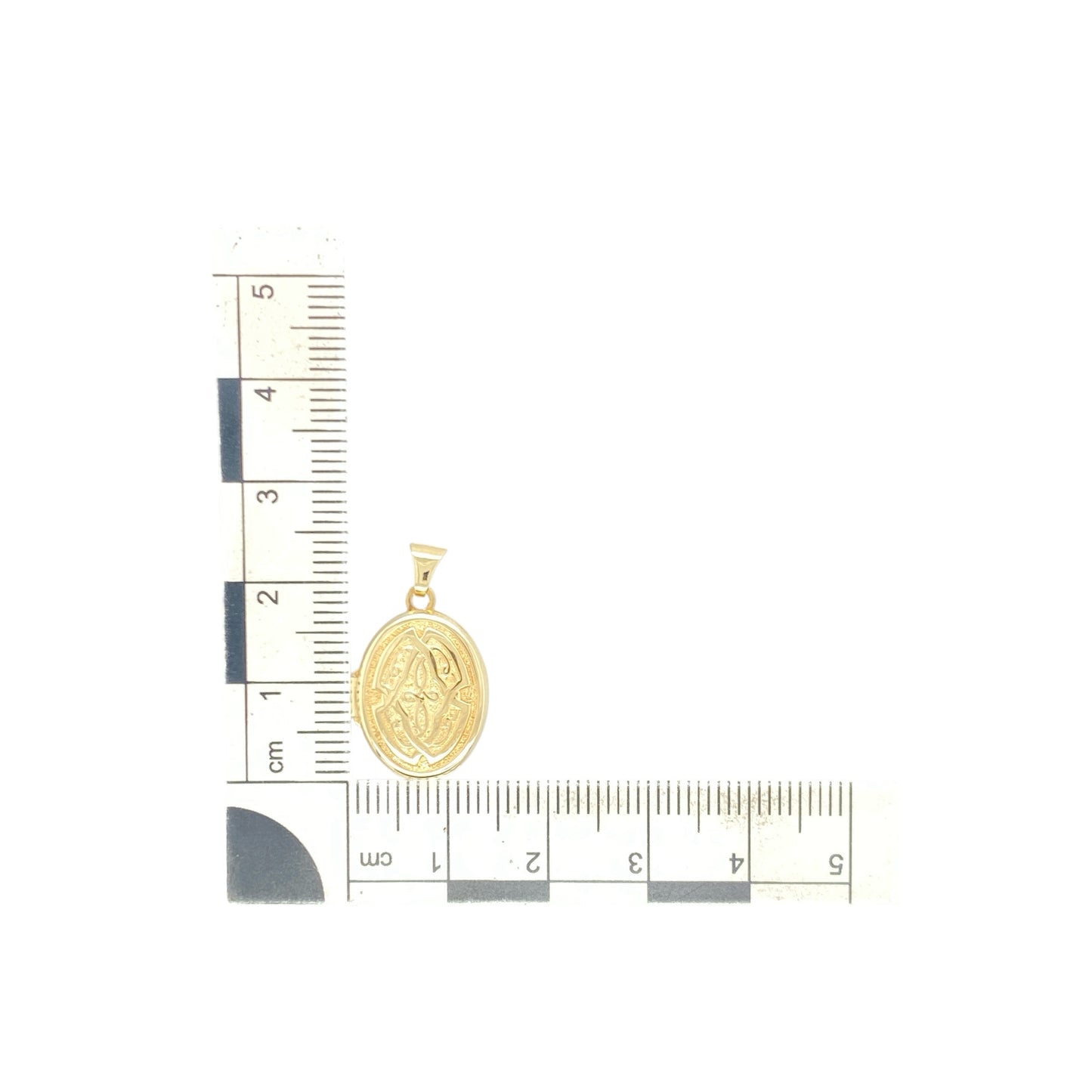 9ct Gold Oval Celtic Patterned Locket