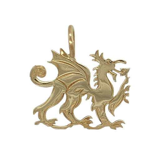 Bring bold heritage and warm golden shine to your collection with this pre-owned 9ct yellow gold Welsh dragon pendantβan eye-catching piece offering iconic symbolism and timeless style.
Design: This pendant features a detailed Welsh dragon, showcasing its powerful wings and striking silhouette for a distinctive and meaningful look.
Material: Made from 9-carat yellow gold, the pendant displays a polished, radiant finish that enhances its intricate design.