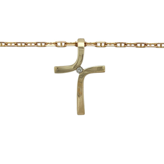 Bring meaningful symbolism and refined sparkle to your collection with this pre-owned 9ct yellow gold diamond set cross pendant necklaceβa timeless piece with classic elegance.
Design: The cross pendant measures approximately 2.3cm long and is accented with diamonds that add subtle brilliance to the traditional design. Its clean lines and polished finish create a graceful and enduring look.