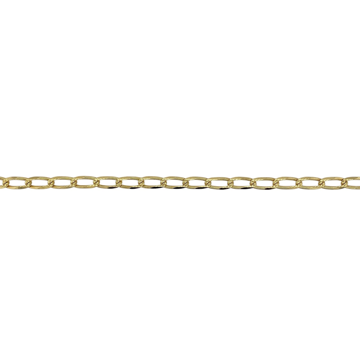 18ct Gold 24" Patterned Open Curb Chain