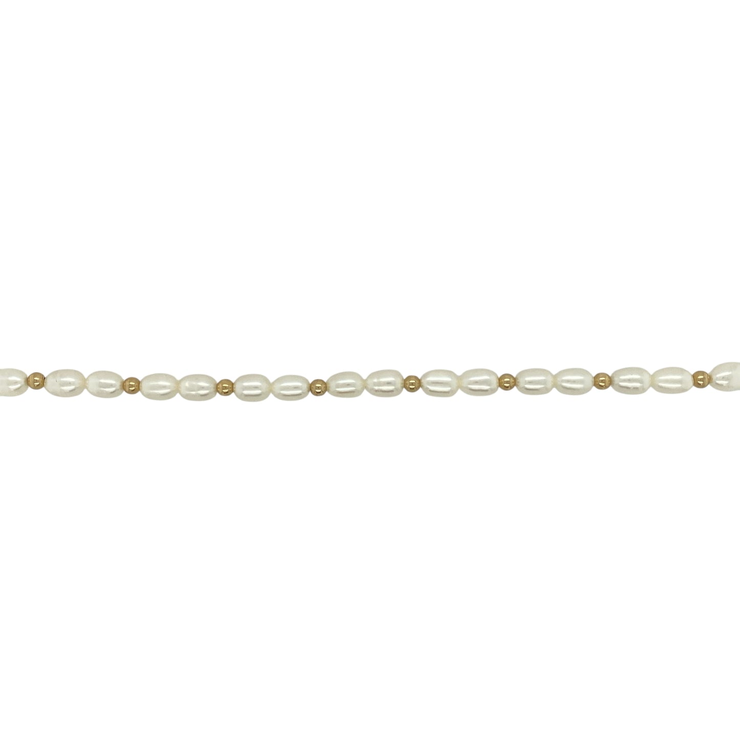 9ct Gold & Pearl Ball 16" Necklace