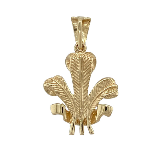 Bring proud Welsh symbolism and classic elegance to your jewellery collection with this pre-owned 9ct yellow gold Welsh three feathers pendant, a meaningful piece rich in heritage.
Design: This pendant features the iconic Welsh three feathers emblem, a historic symbol associated with tradition, loyalty, and national pride, presented in a clean and timeless style.
Material: Made from 9-carat yellow gold, the warm polished finish enhances the detail of the feathers and gives the pendant lasting appeal.