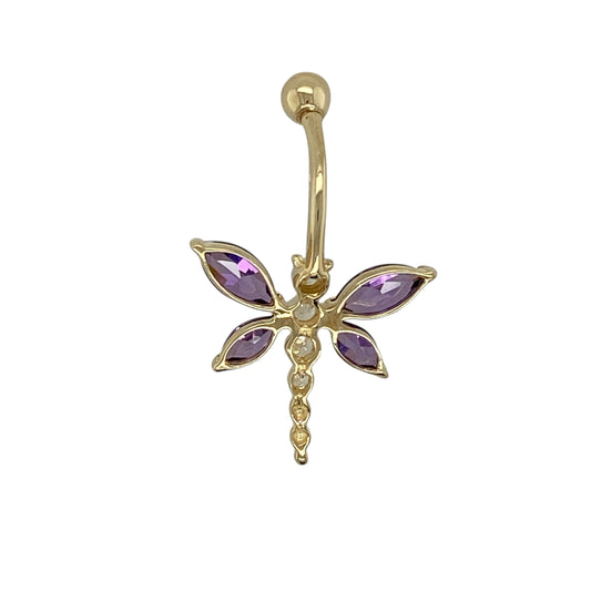 Bring playful colour and sparkling charm to your jewellery collection with this pre-owned 9ct yellow gold amethyst and cubic zirconia set butterfly belly bar.
Design: The belly bar features a delicate butterfly motif, highlighted with a rich purple amethyst and accented with shimmering cubic zirconia for added sparkle.
Material: Made from 9-carat yellow gold, the warm polished finish beautifully complements the vibrant amethyst and bright cubic zirconia details.
