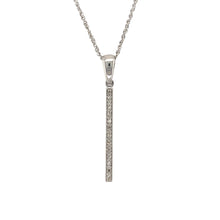 Load image into Gallery viewer, 9ct White Gold &amp; Diamond Set Bar 18&quot; Necklace
