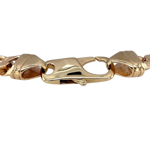 Preowned 9ct Yellow Gold 8.75" Figaro Bracelet with the weight 33 grams and link width 10mm