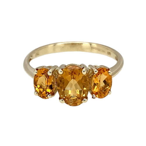 9ct Gold & Citrine Trilogy Ring