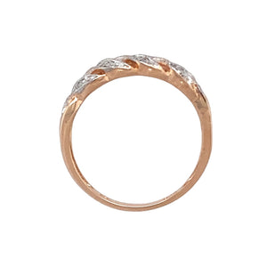 9ct Gold & Diamond Set Plaited Band Ring