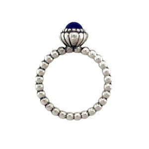 925 Silver & Blue Stone Set Pandora Ring