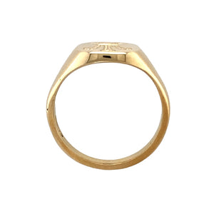 New 9ct Gold Three Feather Square Signet Ring