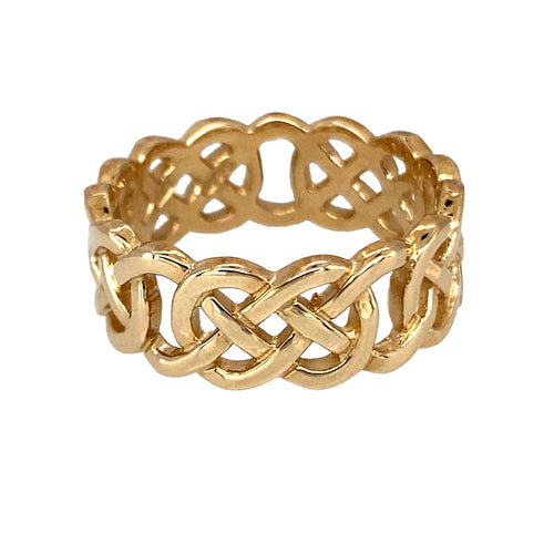 New 9ct Gold Celtic Knot Band Ring
