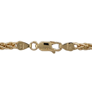 Preowned 9ct Yellow Gold 18" Wheat Chain with the weight 16.30 grams and link width approximately 3mm