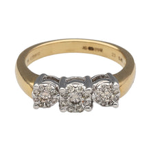 Load image into Gallery viewer, New 9ct Gold &amp; Diamond Set Trilogy Halo Ring
