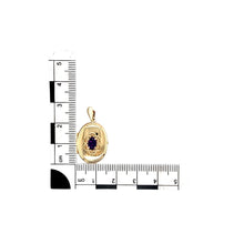 Load image into Gallery viewer, 9ct Gold &amp; Amethyst Set Oval Locket
