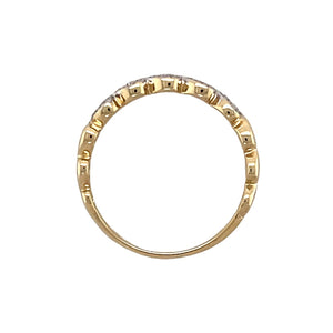 9ct Gold & Diamond Set Heart Band Ring